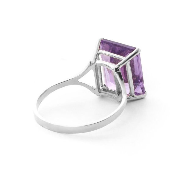 14K. SOLID GOLD RING WITH NATURAL OCTAGON AMETHYST - Picture 3 of 5
